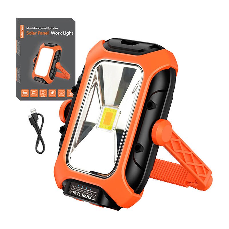 Verkstedlampe med solcellepanel Superfire GM05 - 500 lm, powerbank.