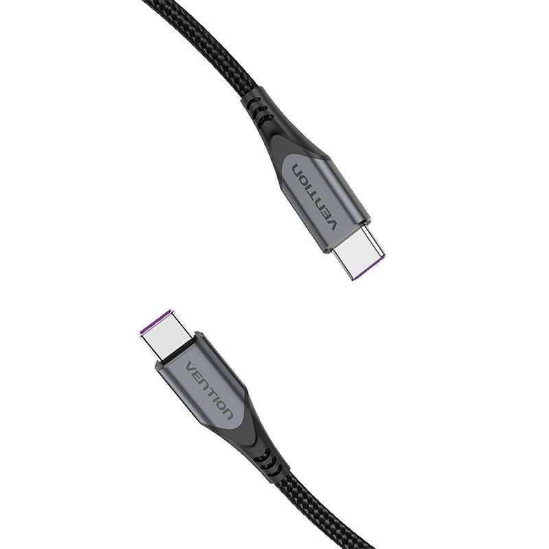 USB-C til USB-C 100W Vention TAHHD 5A 0,5 m USB 3.1 Gen2 4K-kabel (grå)