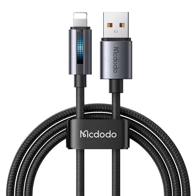 Mcdodo CA-5660 USB-A til Lightning-kabel med blinkende lys 1,2 m (svart)