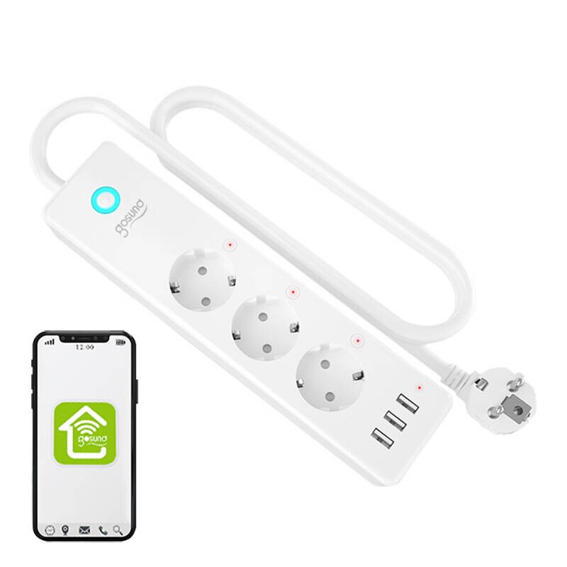 Gosund P1 PLUS smart WiFi-strømuttak (3x AC schuko, 3x USB-A) Tuya