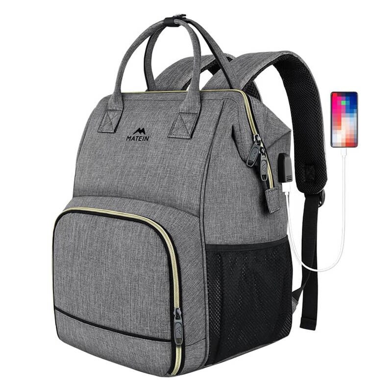 Ryggsekk for bærbar datamaskin / matpakke 15,6'' Matein 1368 USB Grey