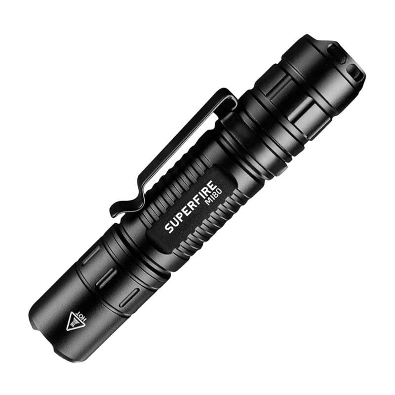 Superfire MI80-S lommelykt, 300 lm, 3 W, 5 moduser, 100 m