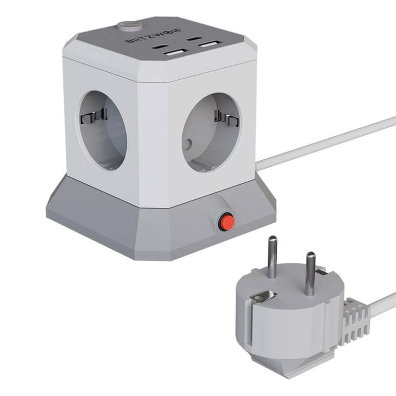 BlitzWolf BW-EC1 4xAC 2xUSB-A 2xUSB-C-forlenger