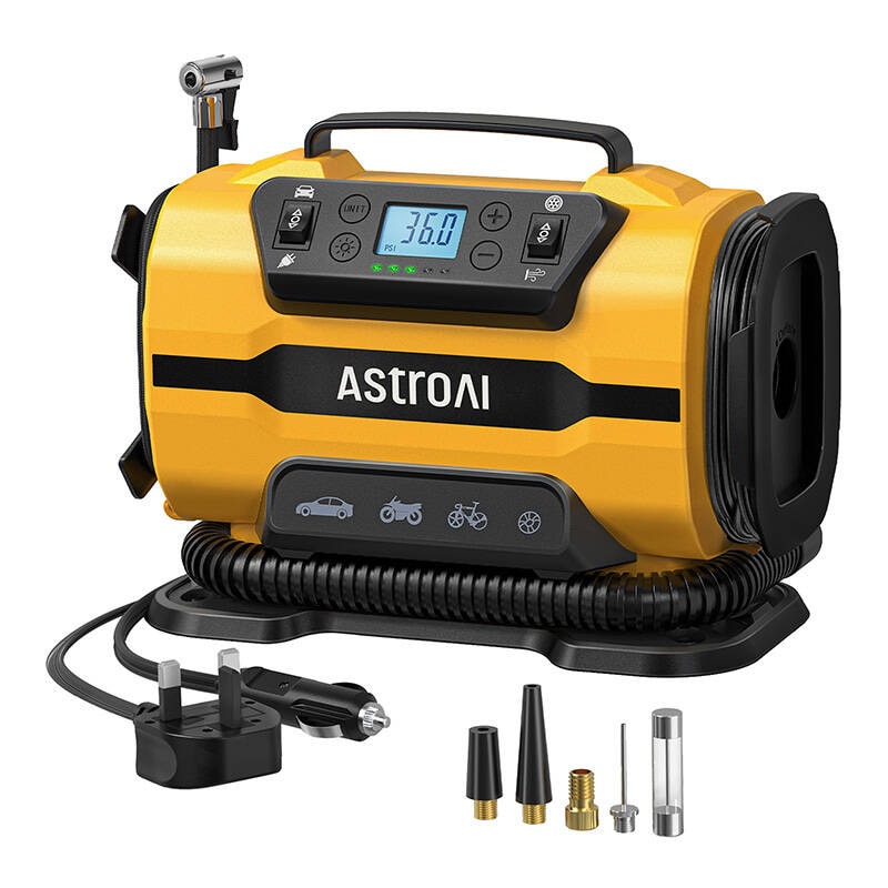 AstroAI ATJ-8366 150 PSI 12 V DC/110 V AC bærbar hjulkompressor