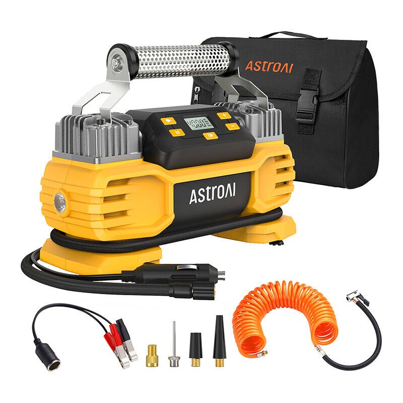 Dua AstroAI AIRUN T2 160 PSI kraftig dekkompressor