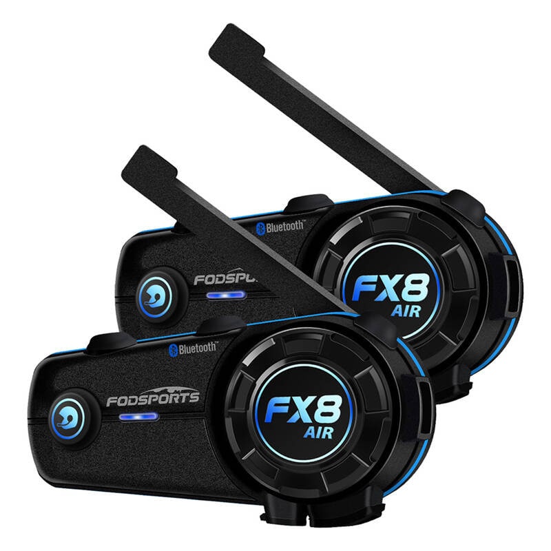 Fodsports FX8 Air intercom for motorsykkel, to-pakning (svart)