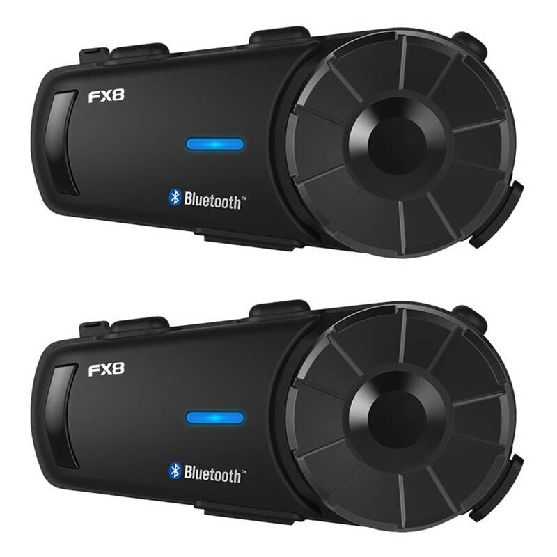 Fodsports FX8 intercom for motorsykkel, to-pakning (svart)