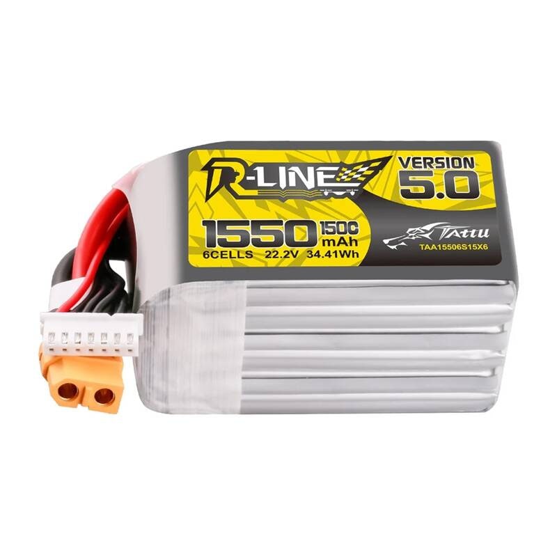 Lipo Tattu R-Line versjon 5.0 1550 mAh 22,2 V 150C 6S-batteri med XT60-kontakt