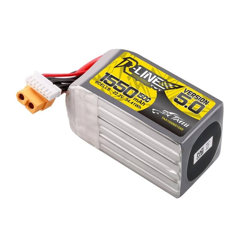 Lipo Tattu R-Line versjon 5.0 1550 mAh 22,2 V 150C 6S-batteri med XT60-kontakt
