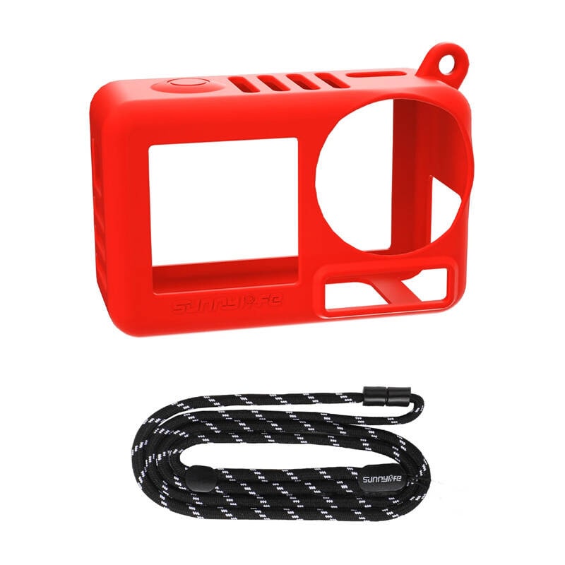 Sunnylife OA5-BHT885-R silikon etui med stropp for ACTION 5 PRO (rød)