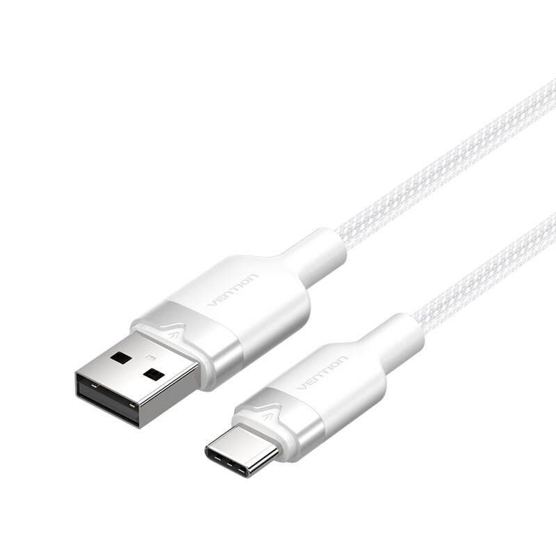 USB 2.0 A til USB-C 3A-kabel Vention CTNWF 1M (hvit)