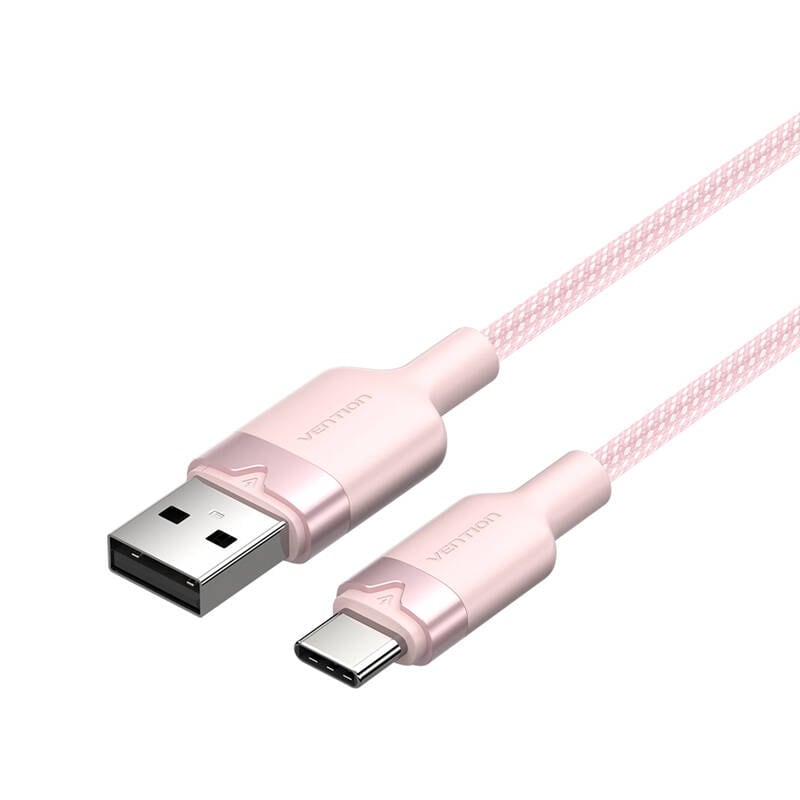 USB 2.0 A til USB-C 3A-kabel Vention CTNPH 2M (rosa)