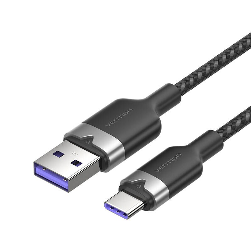 USB 2.0 A til USB-C 6A Vention CTOBF 1M-kabel (svart)
