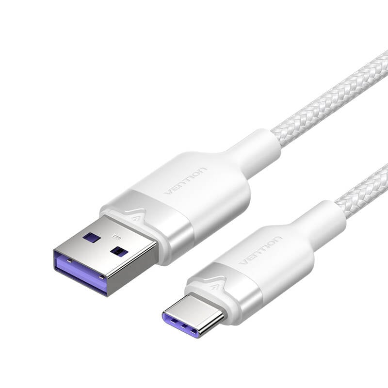 USB 2.0 A til USB-C 6A Vention CTOWH 2M-kabel (hvit)