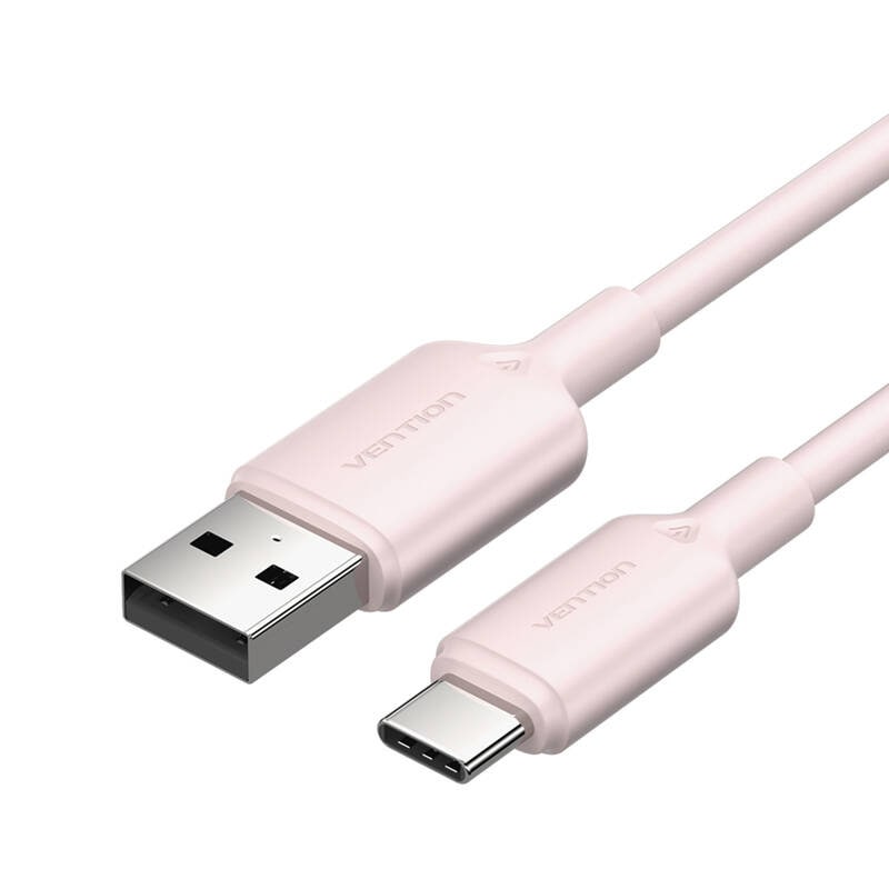 USB 2.0 A til USB-C 3A-kabel Vention CTQPH 2M (rosa)