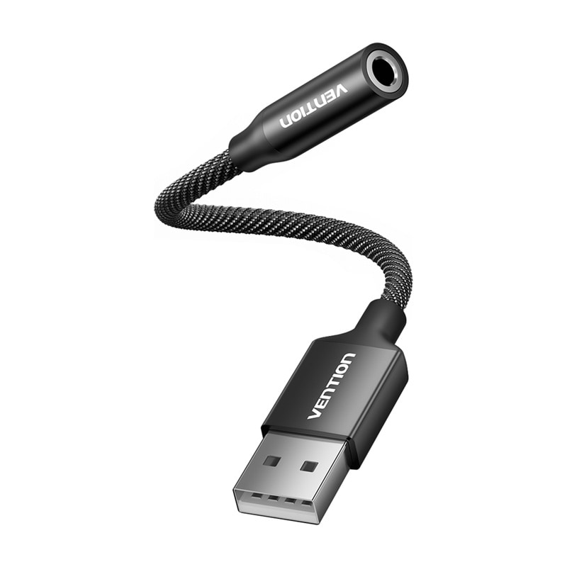 Eksternt USB-lydkort med én port Vention Gome 0,25 m (svart)