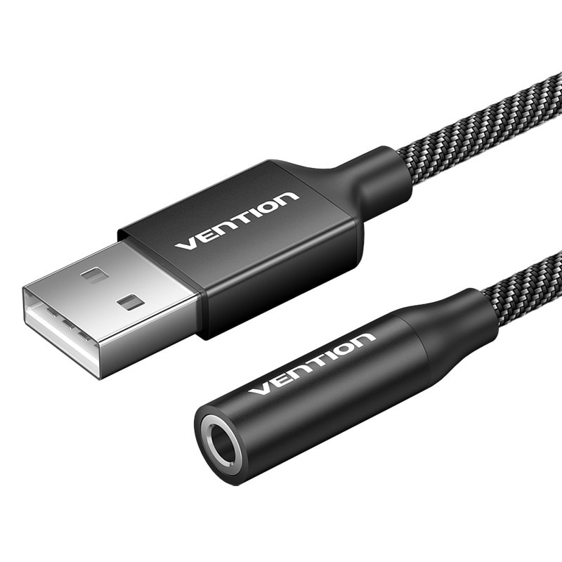Eksternt USB-lydkort med én port Vention Gome 1 m (svart)