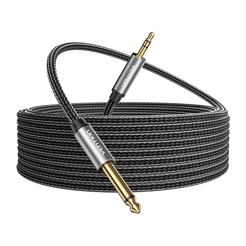 Lydkabel minijack 3,5 mm hann til jack 6,35 mm hann Vention BCYHF 1 m