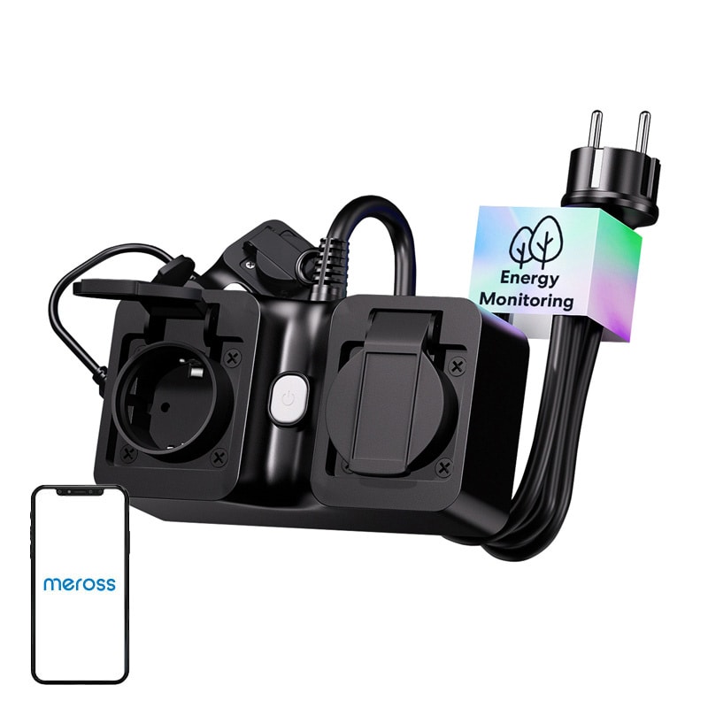 Meross MOP320MA-EU WiFi smart strømskinne, utendørs, IP44 (Matter)