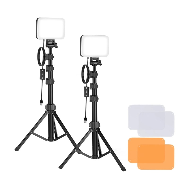 Neewer BP66 studiosett med to LED-lamper + filtre + stativ
