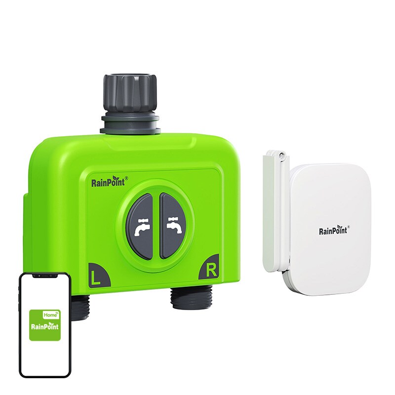 RainPoint WiFi 2-soners vanningsregulator med gateway