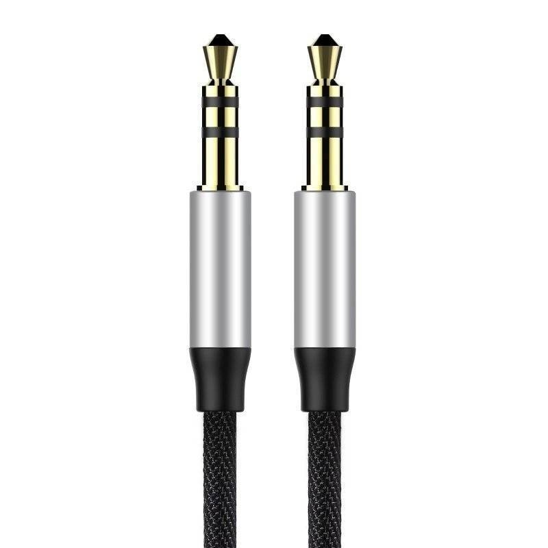 Baseus Yiven lydkabel minijack 3,5 mm AUX, 1 m (svart + sølv)