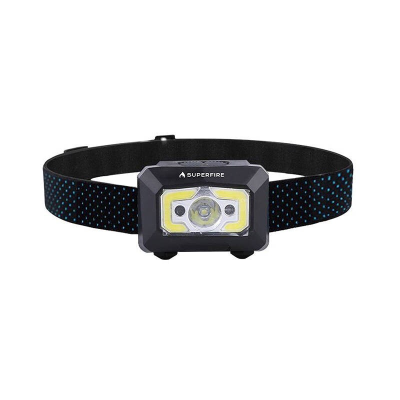 Superfire X30 hodelykt, 340 lm, USB, 5 moduser, 130 m