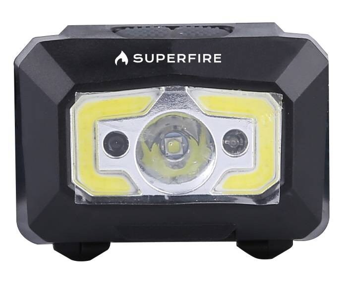 Superfire X30 hodelykt, 340 lm, USB, 5 moduser, 130 m