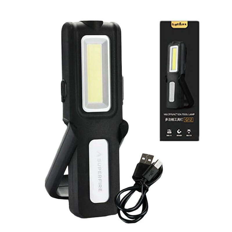 Verkstedlykt Superfire G12, 566 lm, USB