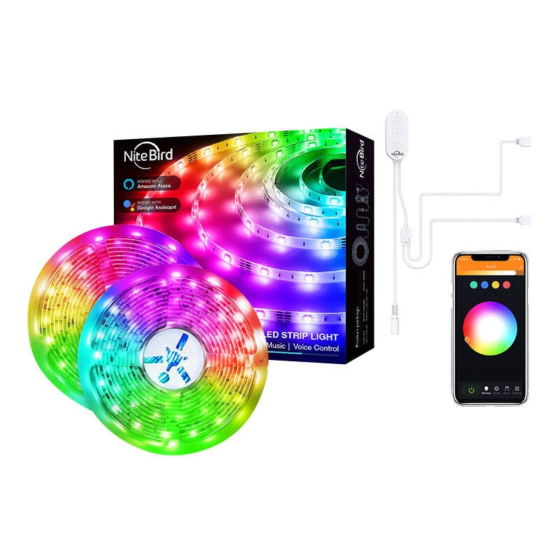 Smart WiFi RGB LED-lysstripe NiteBird SL3 (2x5m), Tuya
