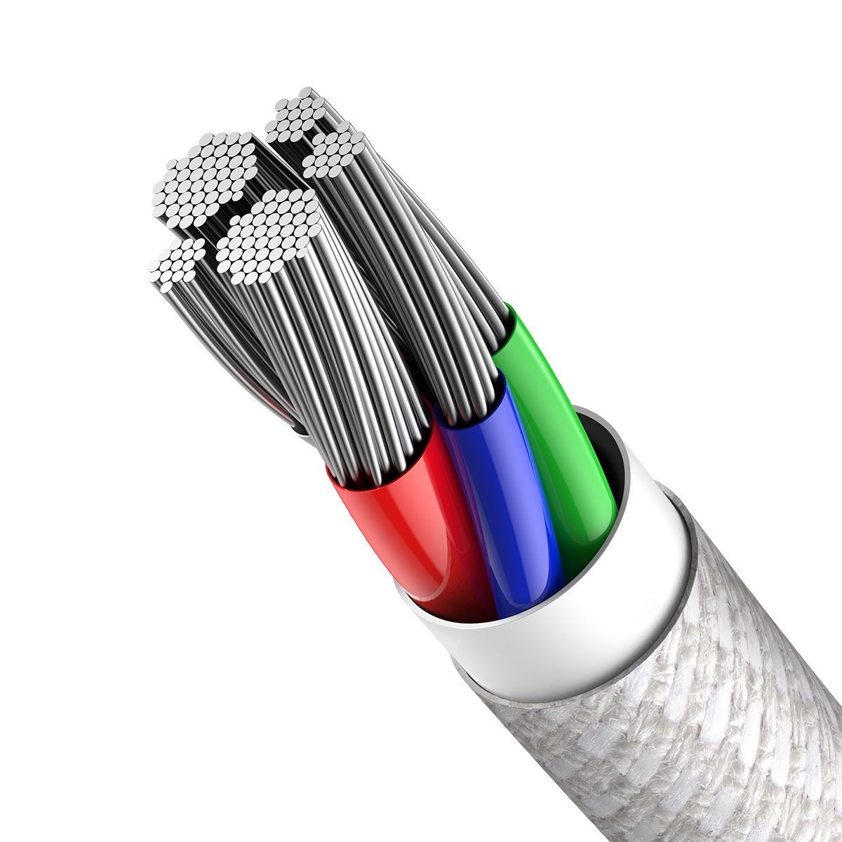 Baseus Flettet kabel med høy tetthet Type-C til Lightning, PD, 20 W, 1 m (hvit)