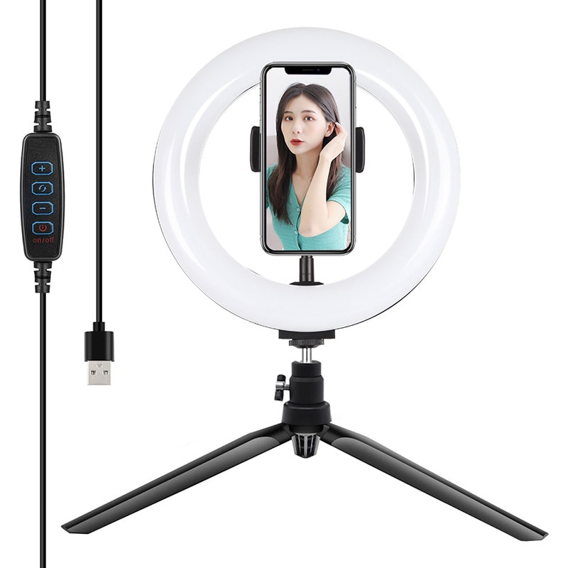 Stativmontering Puluz med 20 cm LED-ring Vlogging PKT3073B