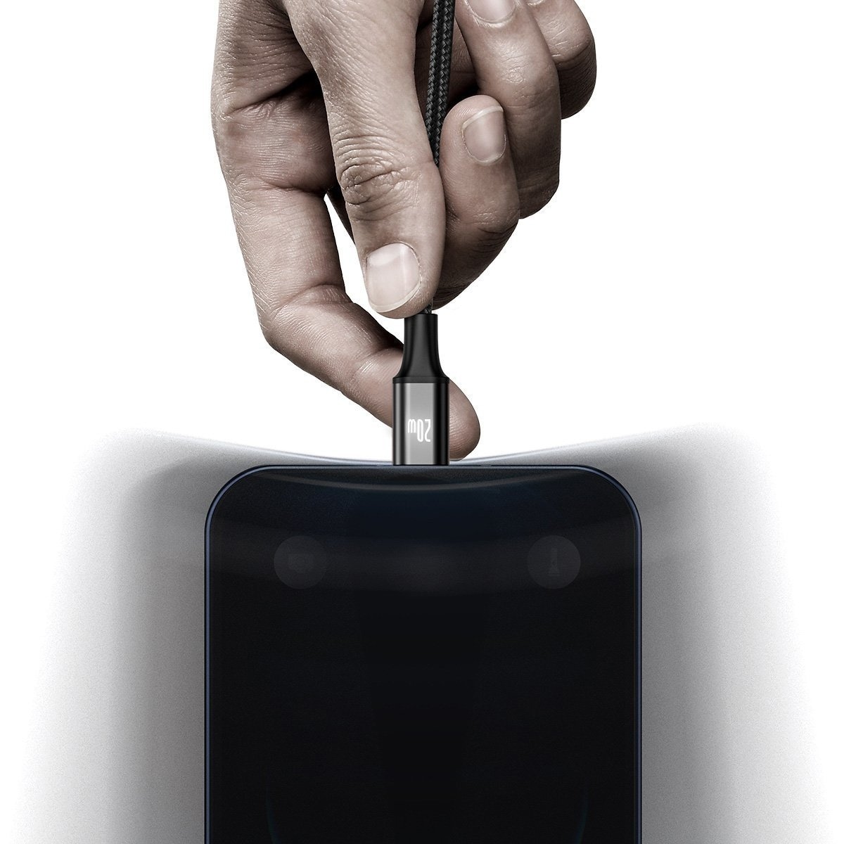 Baseus Rapid Series 3-i-1-kabel USB-C for M+L+T 20W 1,5 m svart