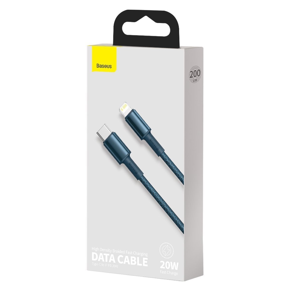 Baseus Flettet kabel med høy tetthet Type-C til Lightning, PD, 20 W, 2 m (blå)