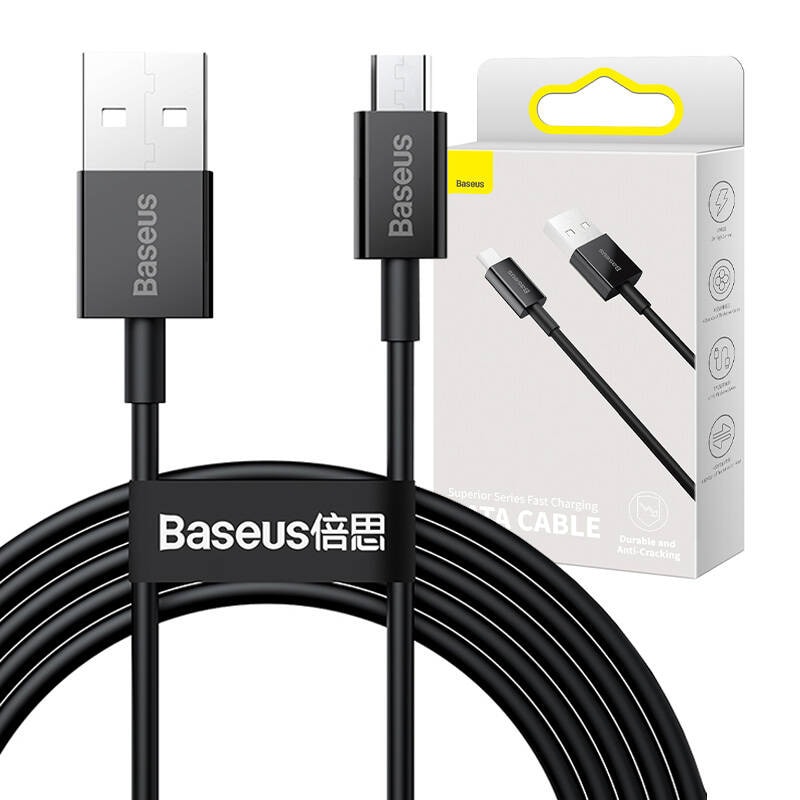 Baseus Superior Series-kabel USB til mikro-USB, 2A, 2 m (svart)
