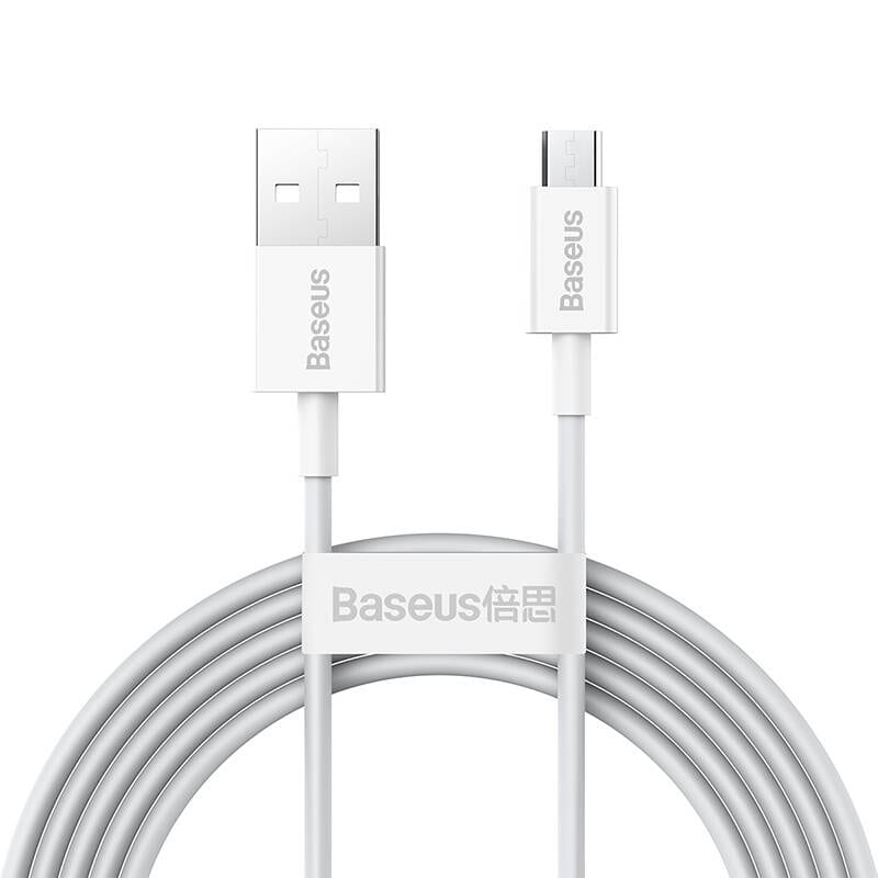 Baseus Superior Series-kabel USB til mikro-USB, 2A, 2 m (hvit)