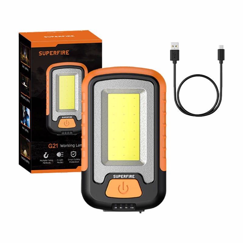 Superfire G21 verkstedlykt, 650 lm, USB