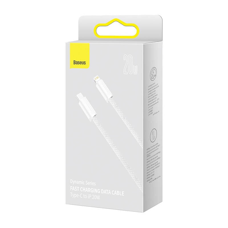 USB-C-kabel for Lightning Baseus Dynamic Series, 20 W, 2 m (hvit)