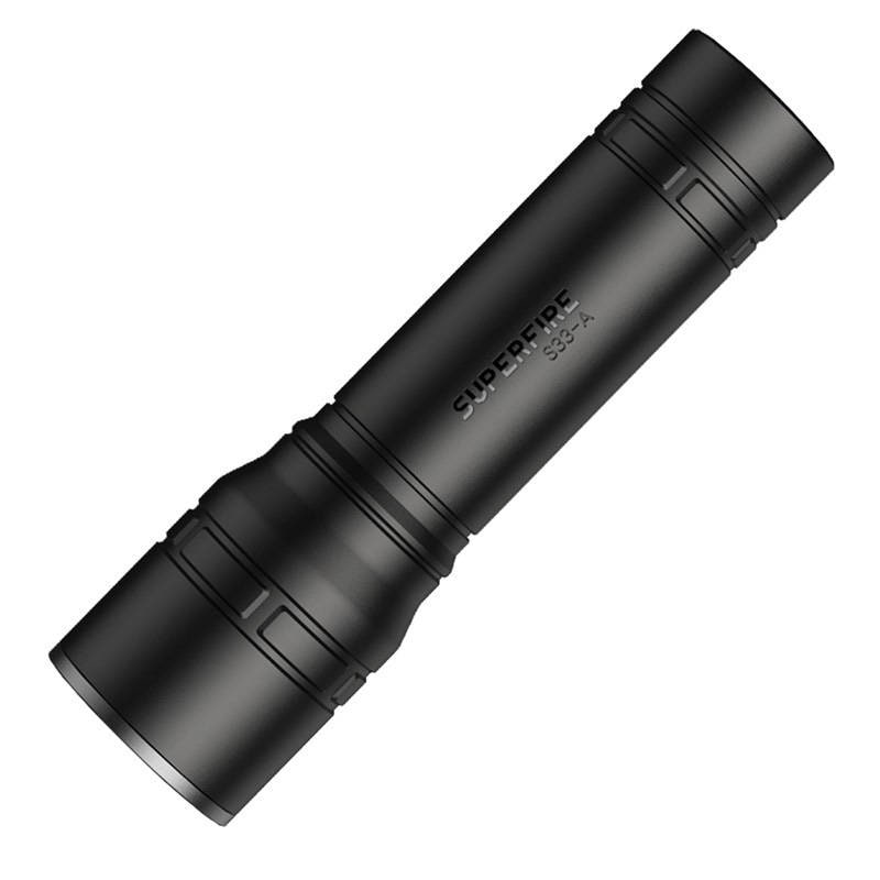 Superfire S33-A lommelykt, USB, svart, 4 moduser