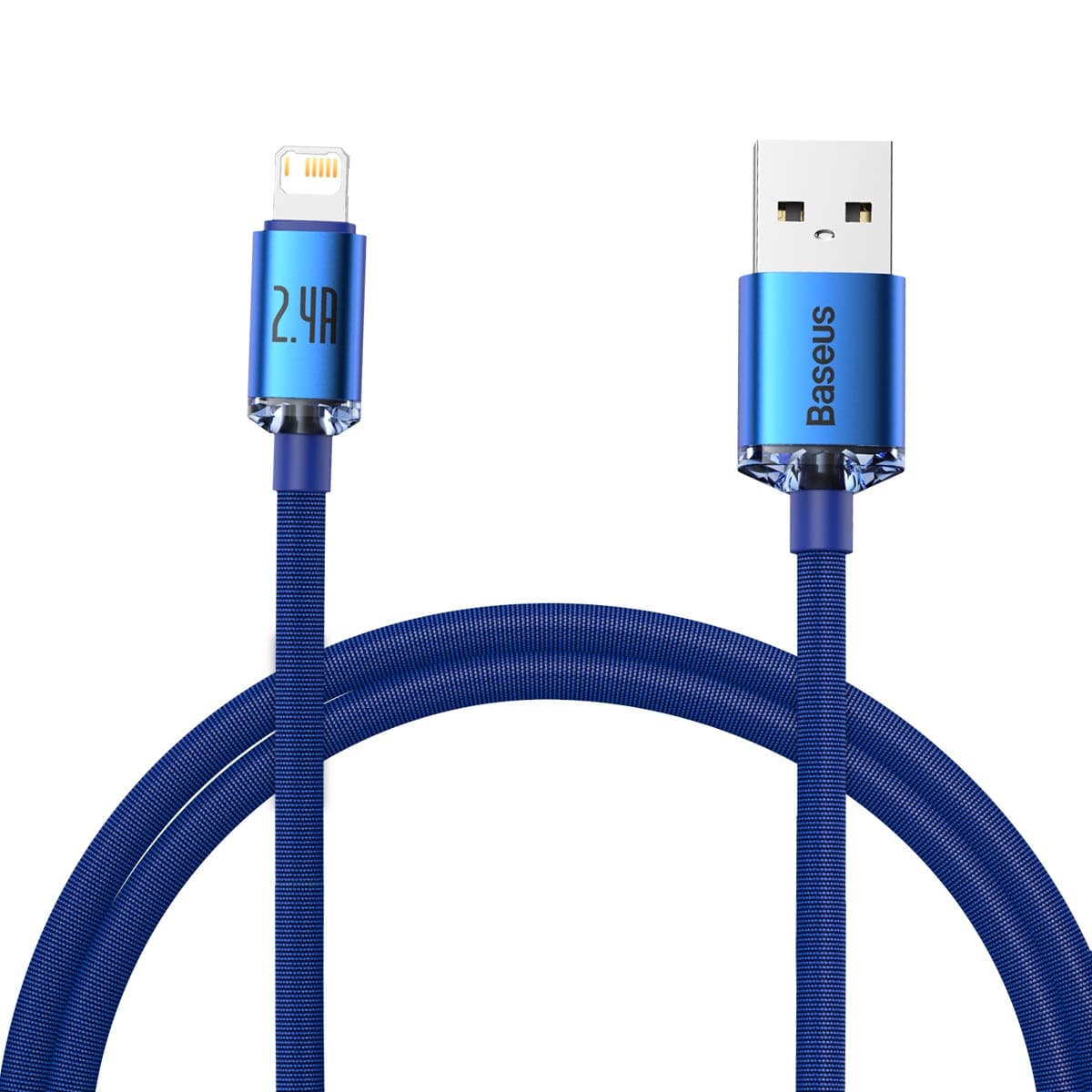 Baseus Crystal Shine-kabel USB til Lightning, 2,4 A, 1,2 m (blå)