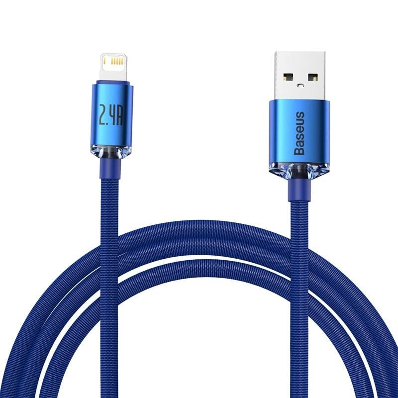 Baseus Crystal Shine-kabel USB til Lightning, 2,4 A, 2 m (blå)