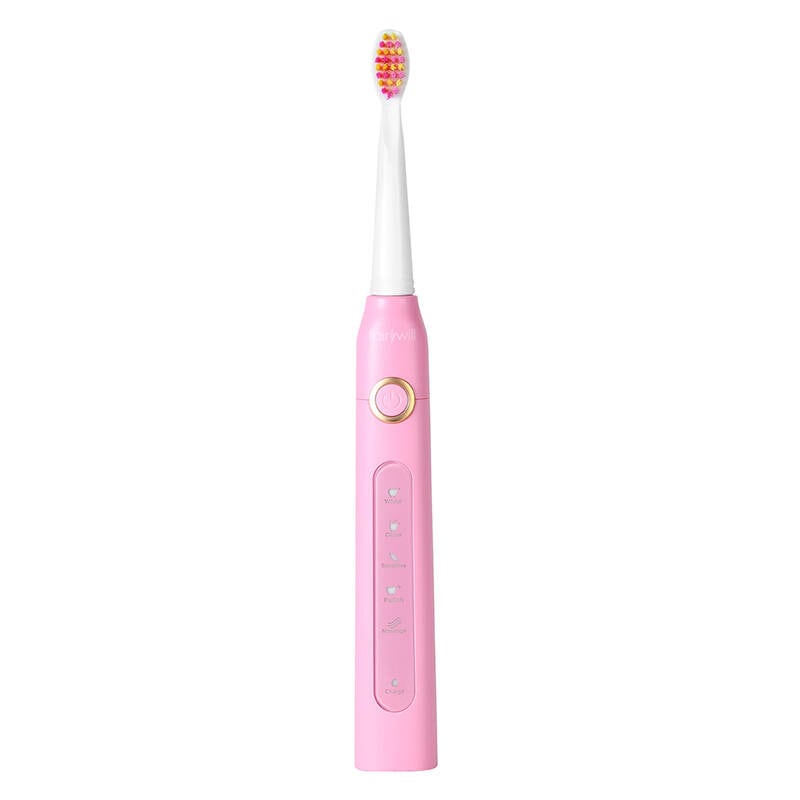 Soniske tannbørster med hodesett og etui FairyWill FW-507 (svart og rosa)