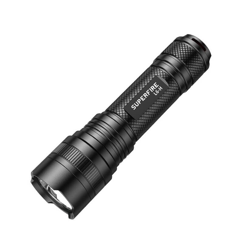 Superfire L6-H lommelykt, 900 lm, 15 W, USB-C, 5 moduser