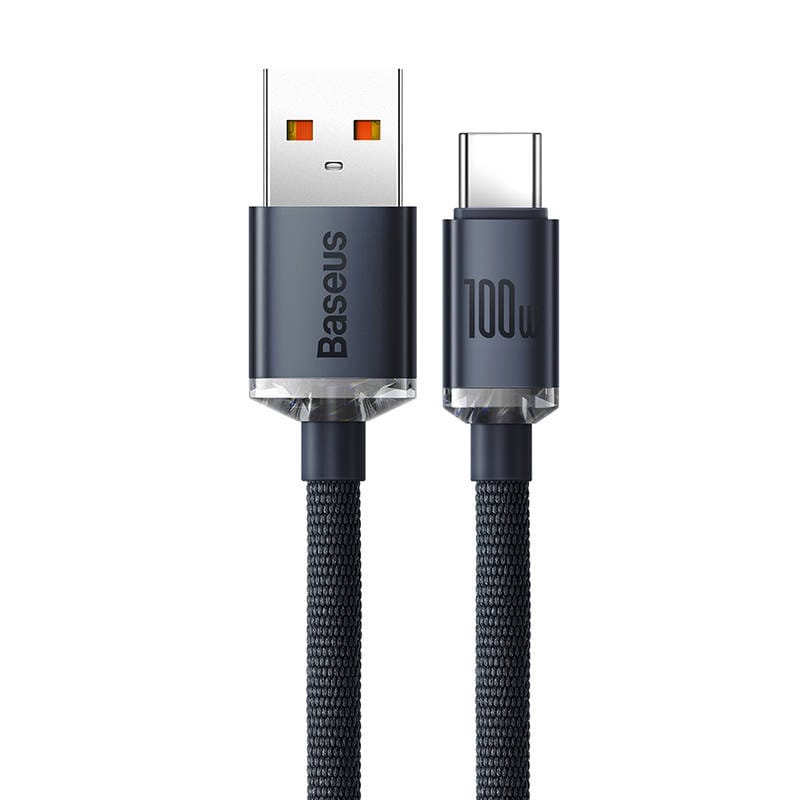 Baseus Crystal Shine-kabel USB til USB-C, 100 W, 1,2 m (svart)
