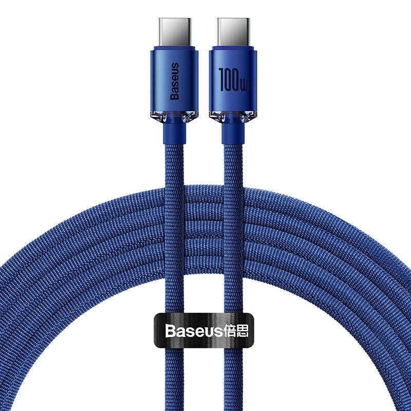 Baseus Crystal Shine-kabel USB-C til USB-C, 100 W, 1,2 m (blå)