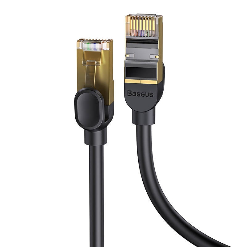 Baseus Ethernet RJ45, 10 Gbps, 1 m nettverkskabel (svart)