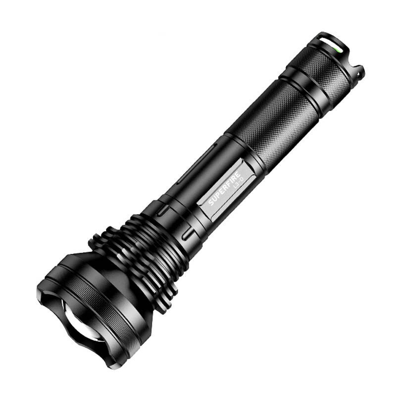 Superfire L3-D lommelykt, 2700 lm, USB, 400 m, 5 moduser