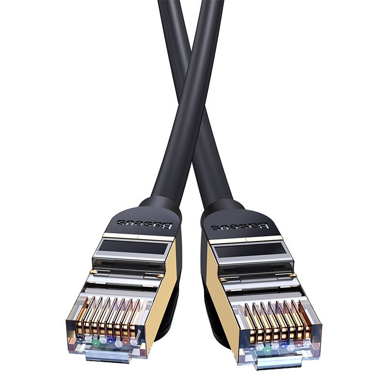 Baseus Ethernet RJ45, 10 Gbps, 5 m nettverkskabel (svart)
