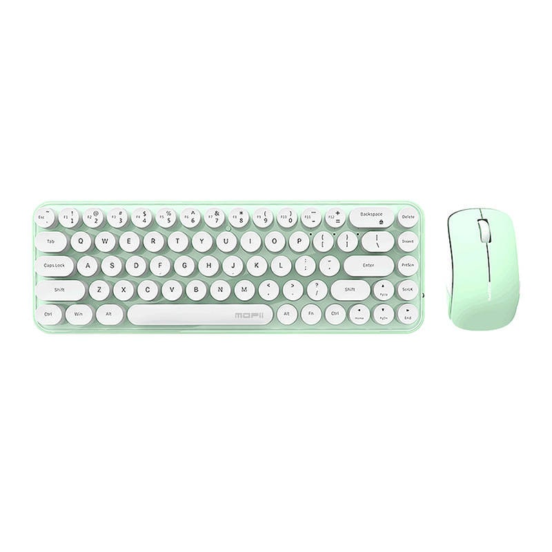 MOFII Bean 2.4G trådløst tastatur + musesett (hvit-grønn)