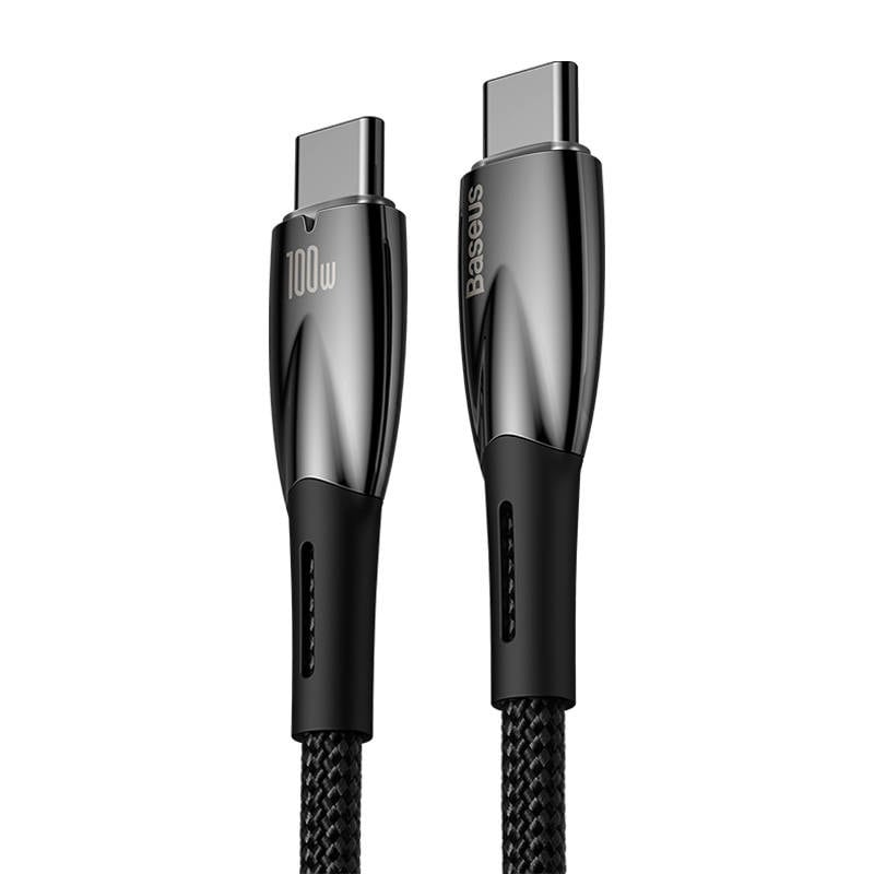 USB-C-kabel for USB-C Baseus Glimmer-serien, 100 W, 2 m (svart)